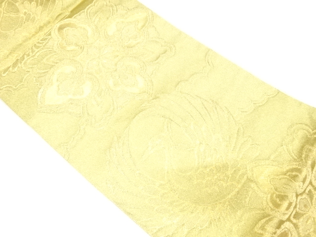 アンティーク　鶴に華紋模様織り出し袋帯（材料）